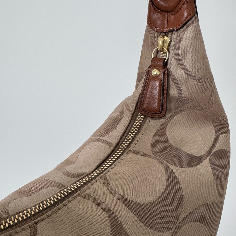 COACH Beige Signature Canvas and Leather Kristin Hobo Purse - Picture 5 of 13